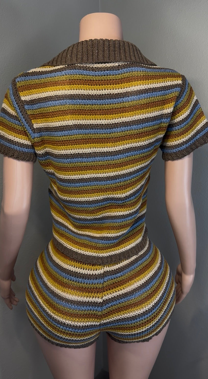 DESIRE STRIPE SHORT SET