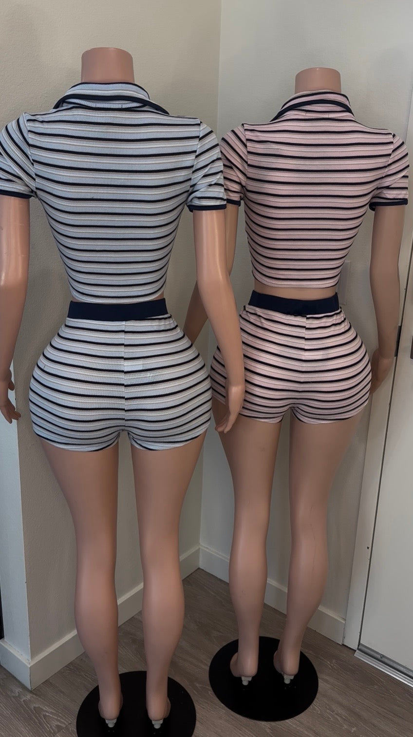 STELLA STRIPE SHORT SET | 2 COLORS