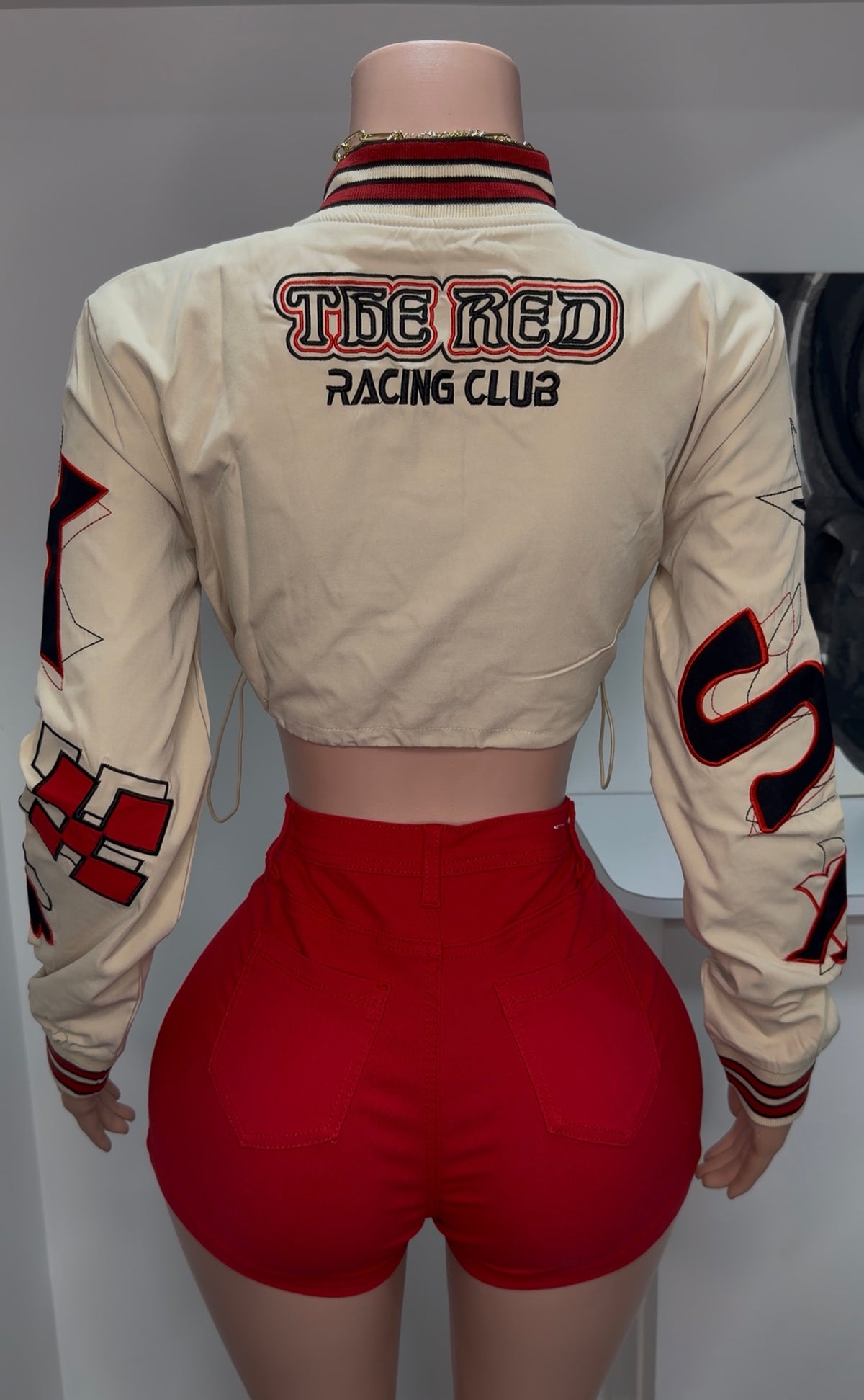 STAMPED CROP JACKET