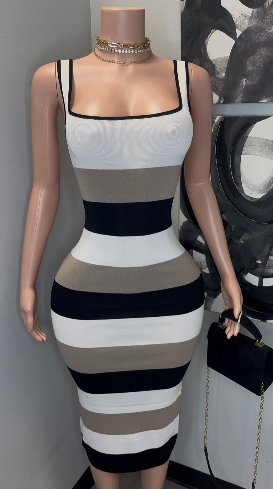 GOODNESS STRIPE MIDI DRESS