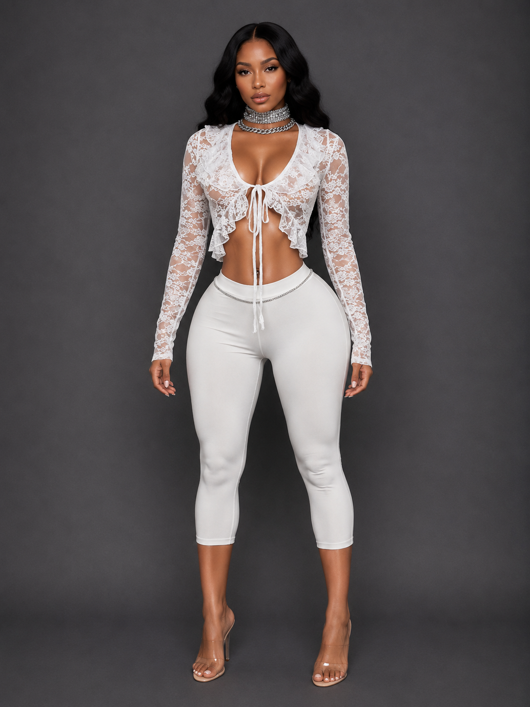 LACED CAPRI SET
