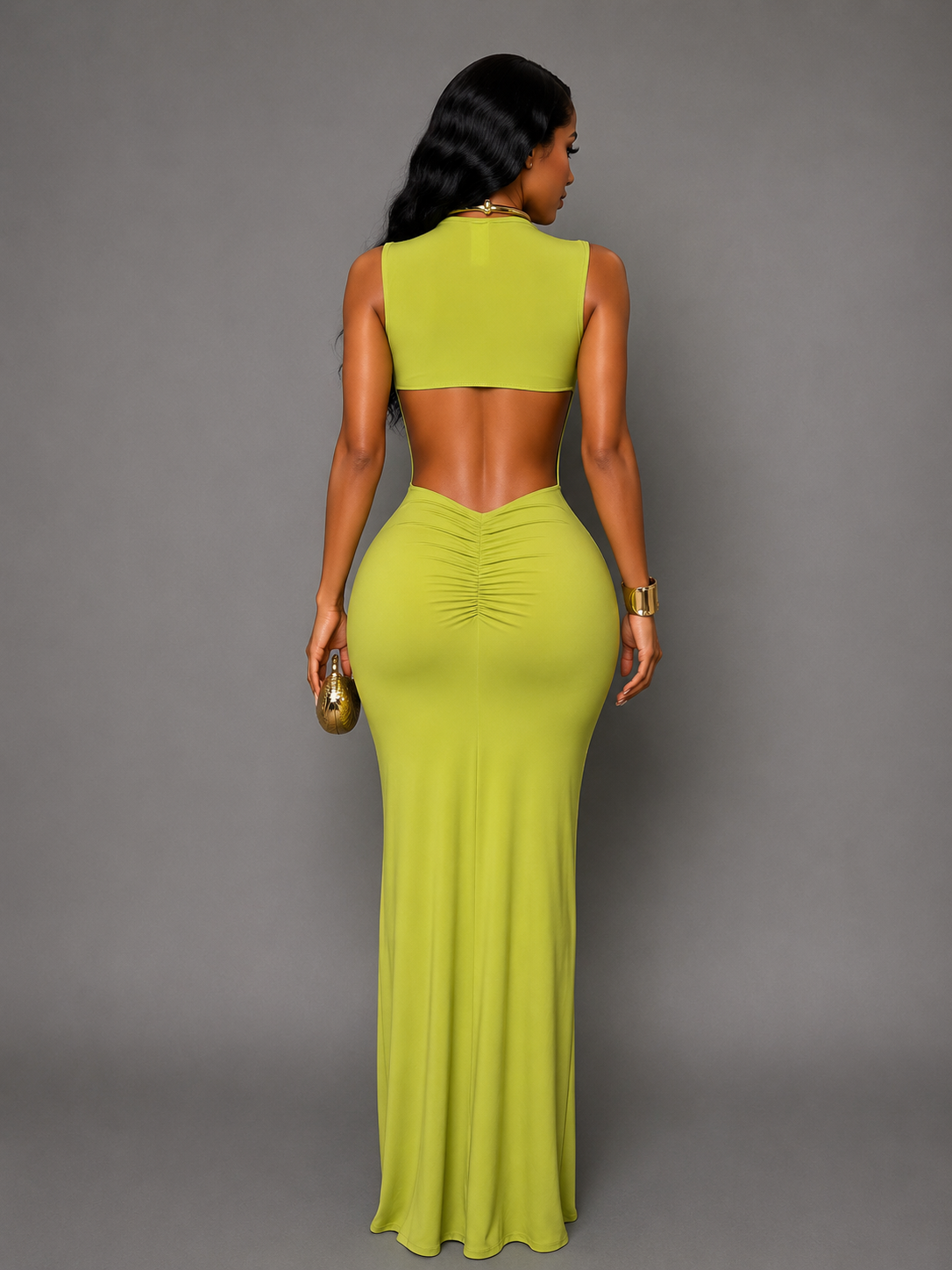 GODDESS GREEN MAXI DRESS