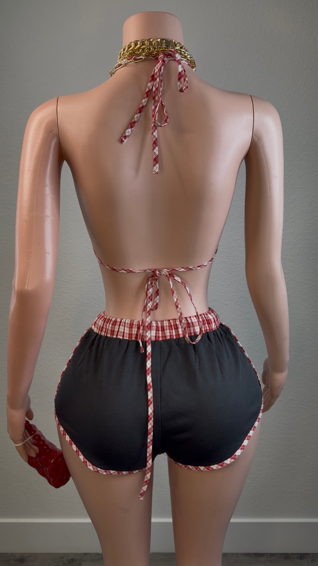 PIECES OF PLAID SHORT SET