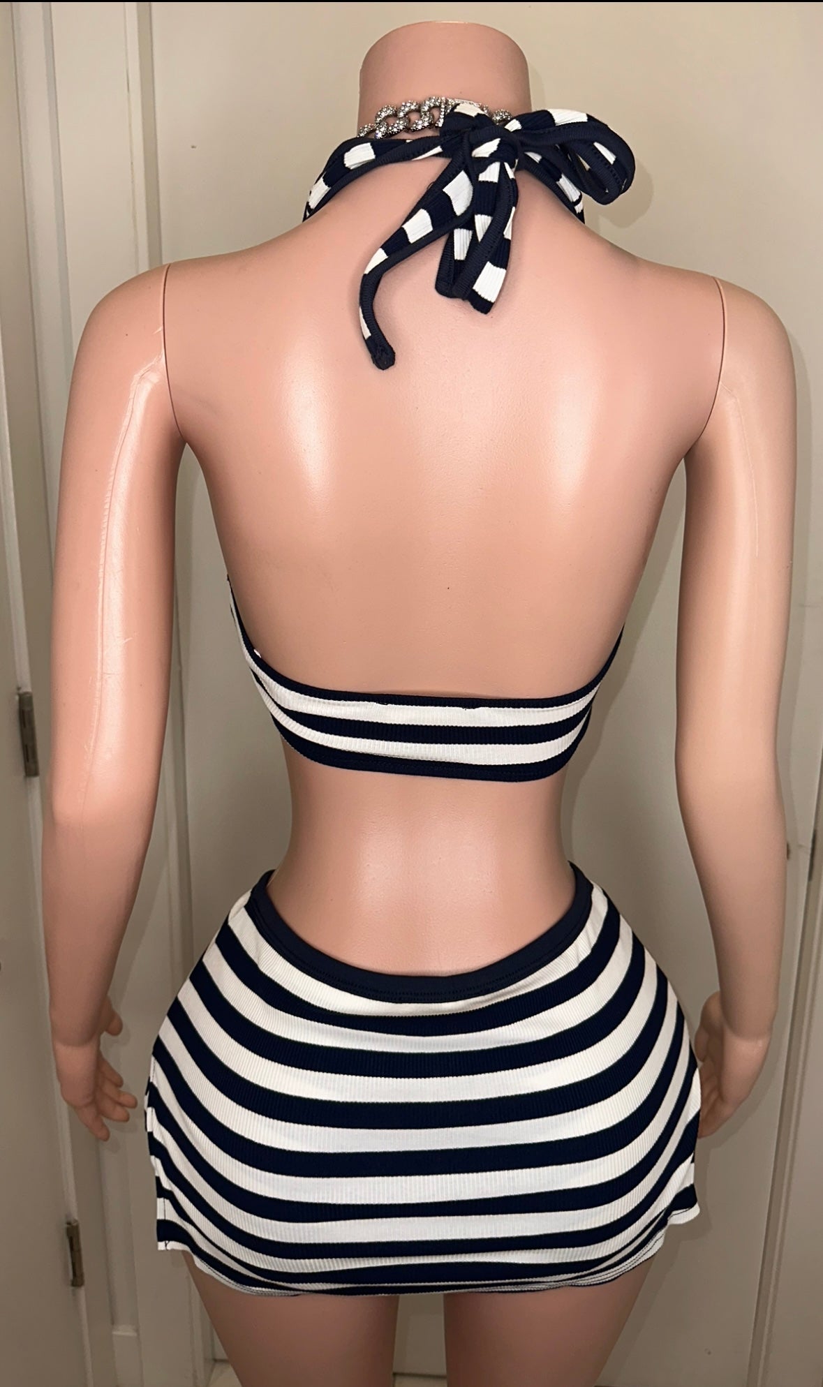 STRIPE BADDIE MINI SKIRT SET