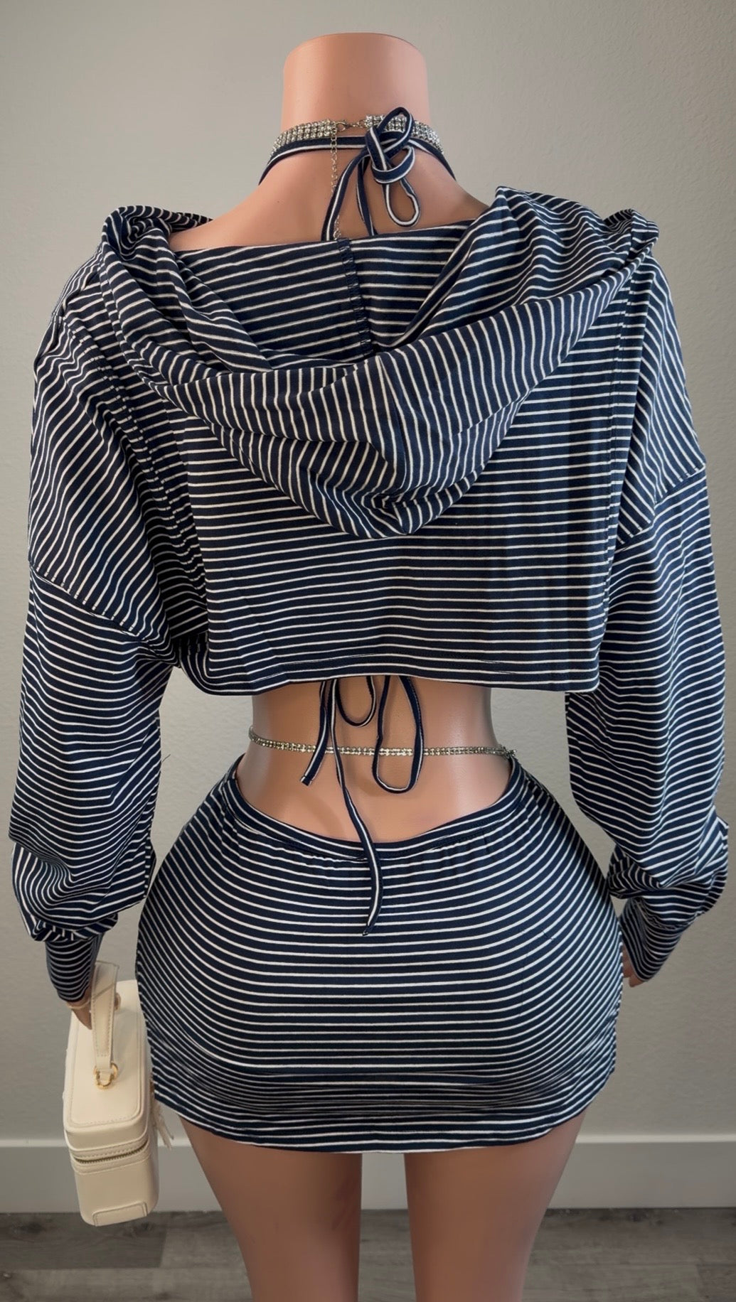 PLEASURE STRIPED SKIRT SET