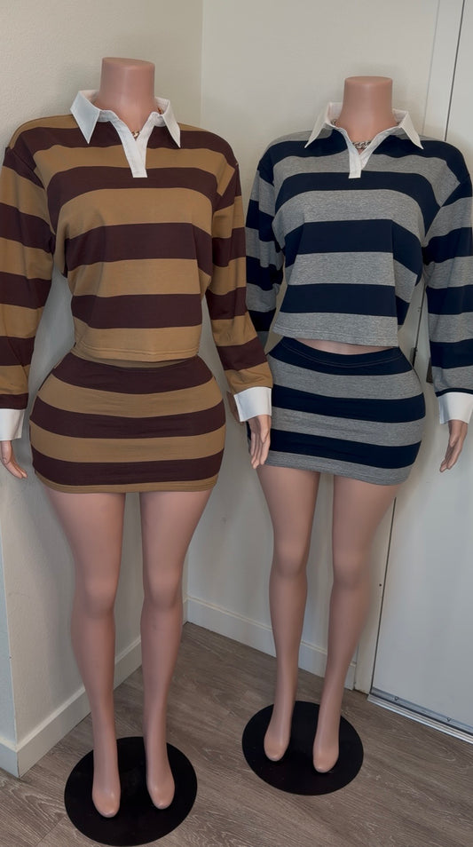 BLAIR STRIPED SKIRT SET || 2 COLORS