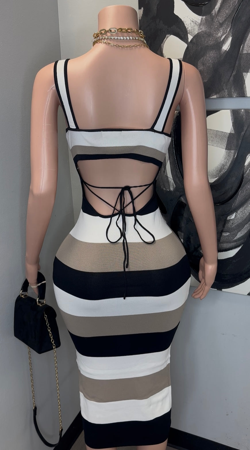 GOODNESS STRIPE MIDI DRESS