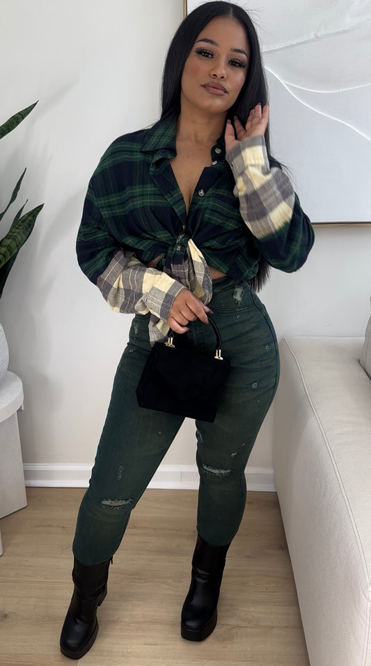 MIXED GREENS DENIM