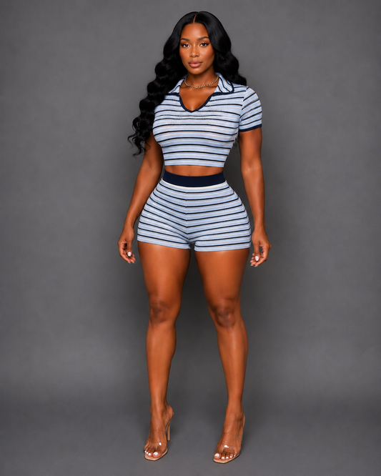 STELLA STRIPE SHORT SET | 2 COLORS