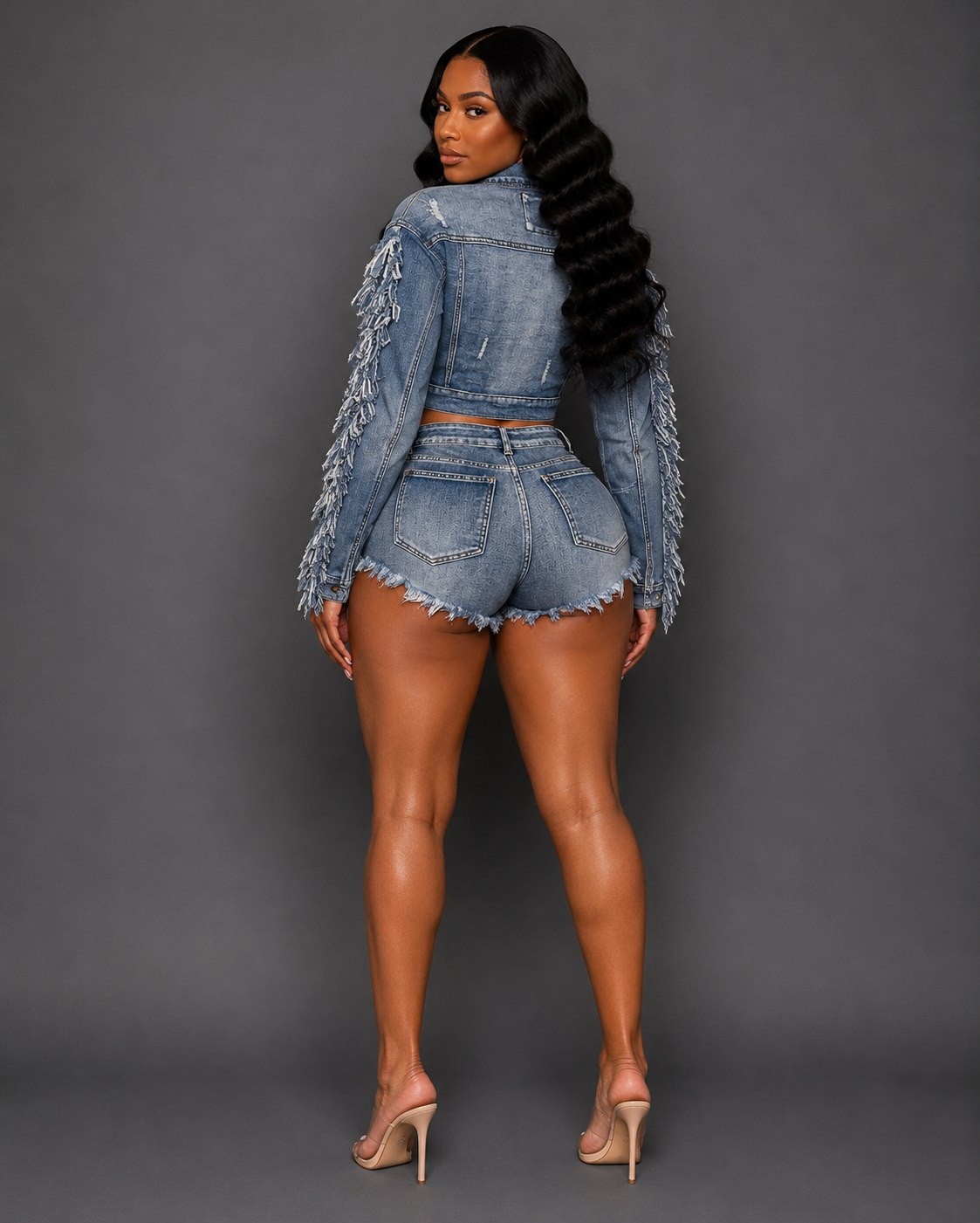 SUPER STAR FRINGE SHORT SET