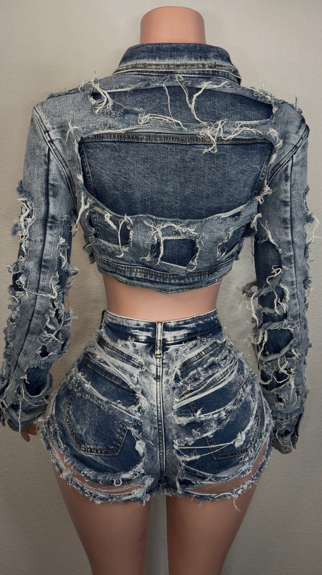SHARI DENIM SHORT SET