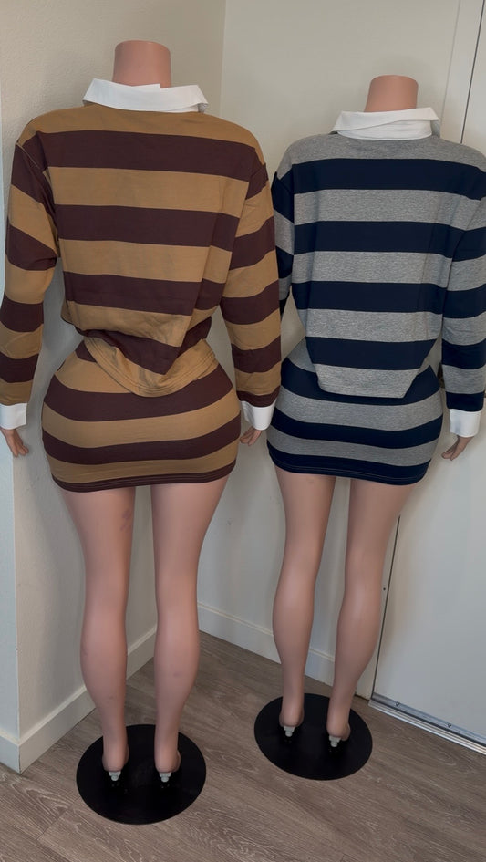 BLAIR STRIPED SKIRT SET || 2 COLORS